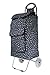 Price comparison product image Rocklands London Folding Shopping Trolley Chrome Steel Frame Wheeled Shopping Cart Grocery Bag (Black (Star Print))