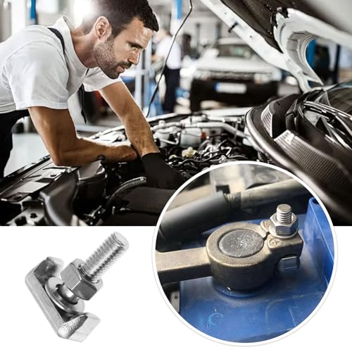 CLKE 4 Stück T-schrauben für Autobatterieklemmen Auto Batterieklemmen Batterie-T-Bolzen Spannschraube Schraube Anschlussklemmen T-Schraube Ersatz Zubehör für Autobatterie Reparatur Ersatzteile