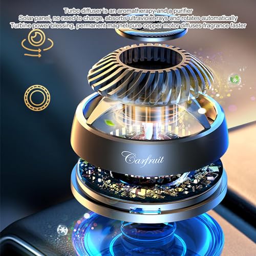Aromaterapia para carro movido a energia solar | Ambientador solar giratório para painel com energia
