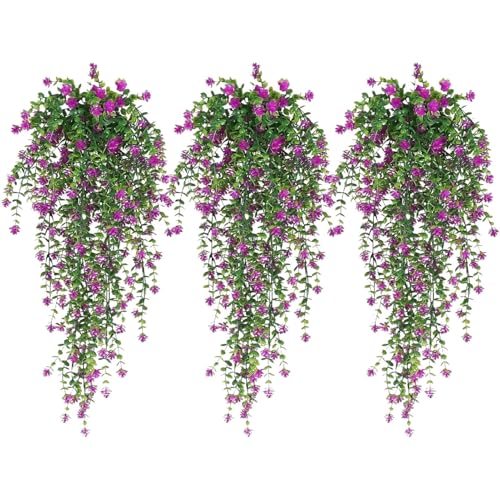 Plantas de hiedra, flores falsas multicolor, resistentes a los rayos UV, diseño estético de flores sintéticas para interiores y exteriores, jardín, hogar, oficinas, habitación, patio, fiesta, cocina