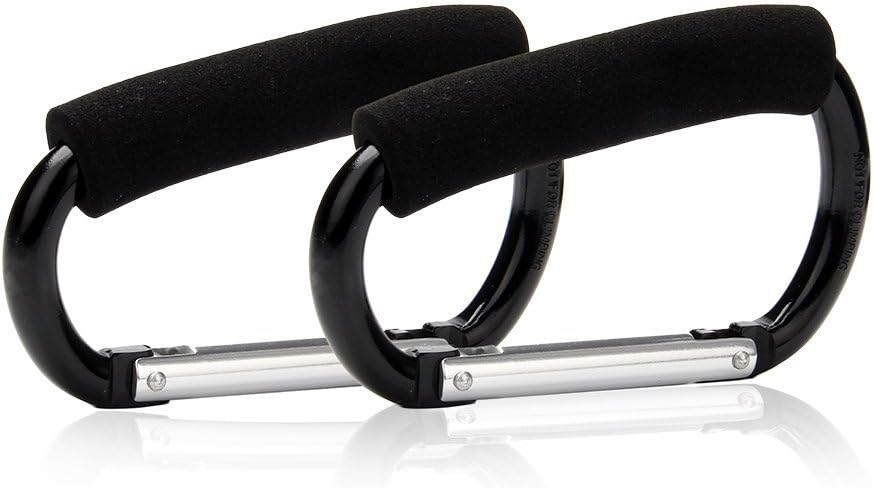 Jecxep 2 x Buggy Pram Bugaboo Pushchair Stroller Clip Hook Shopping Bag Carrier Holder Aluminum Carabiner