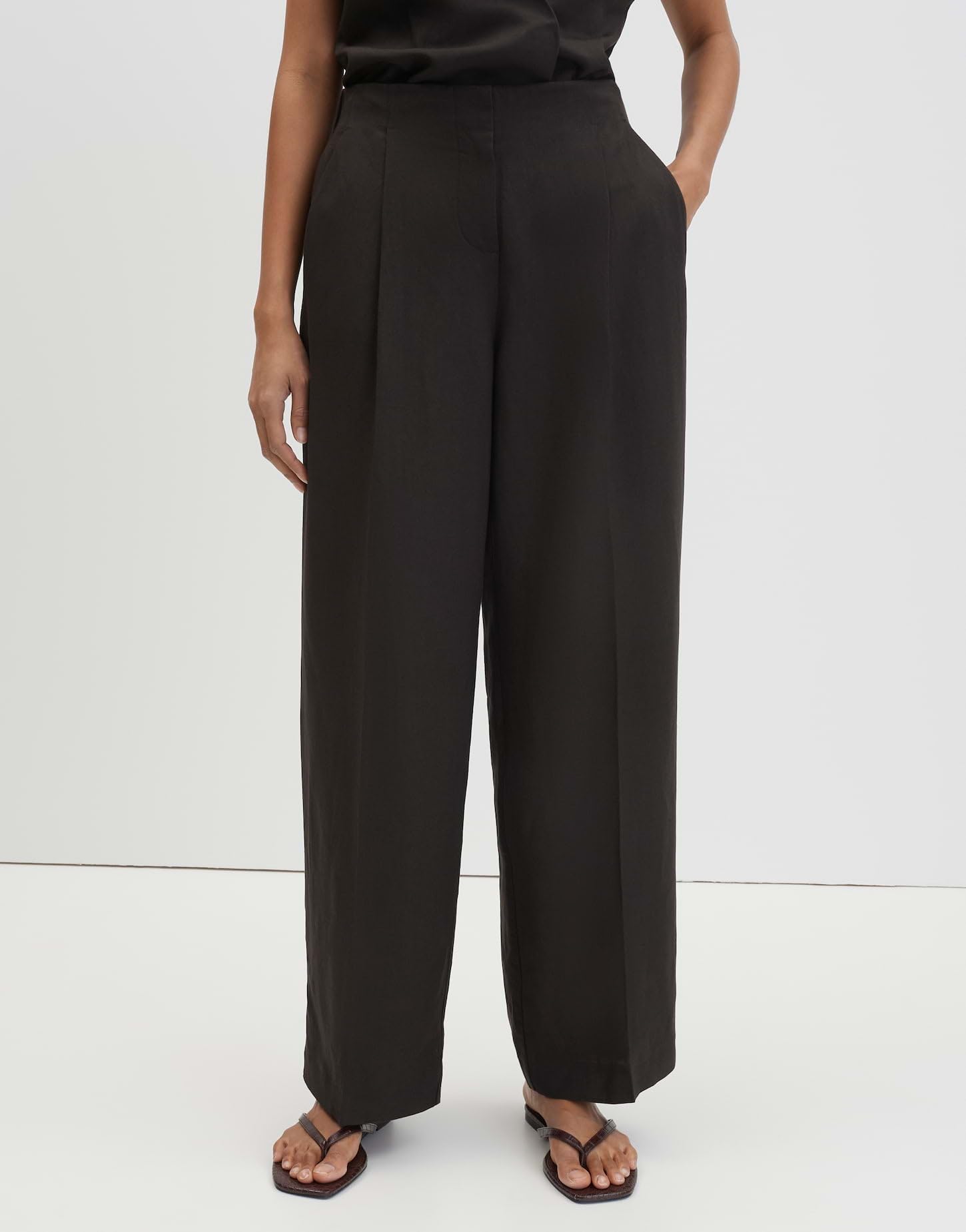 someday Damen Wide Leg Pants | CISILIA Linen Relaxed Bundfaltenhose aus Viskose Leinen Mix