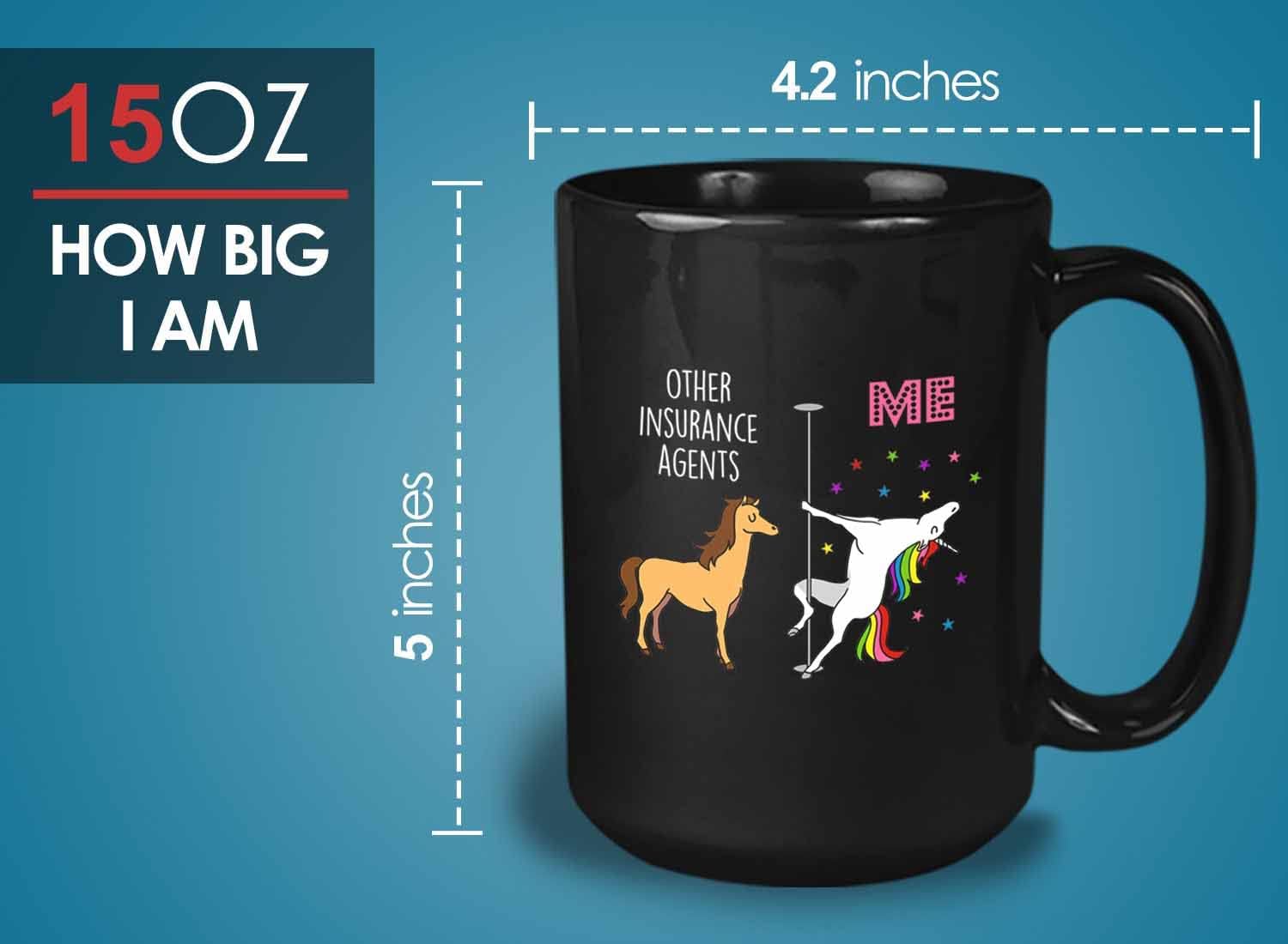 Bubble Hugs Unicorn Me Vs Other Insurance Agents Coffee Mug 15oz Black - Insurance Agents - Unicorn Coworker Birthday Occupation Workplace Profession Job Funny Insurance Agents