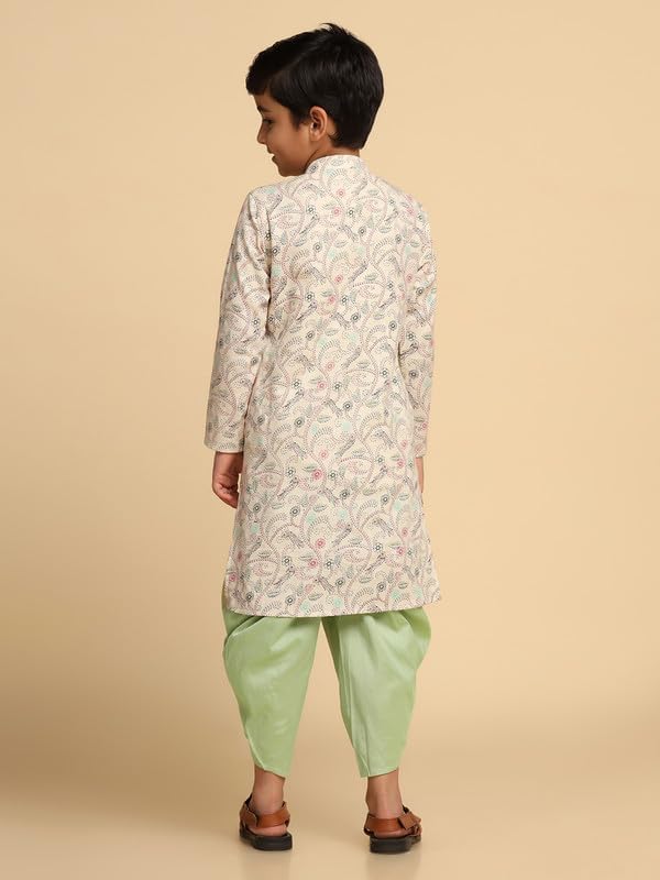 Image of KISAH Kids' Kurta - Printed Cotton Blend - Traditional Indian Ethnic Wear for Kids - Ideal for Weddings and Festivals