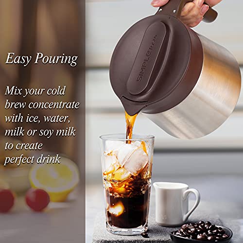 Simpletaste Cold Brew Coffee Maker, 1.8L/61Oz, Premium Quality Stainless Steel Pot And Filter, Perfect For Homemade Iced Coffee #TOP4