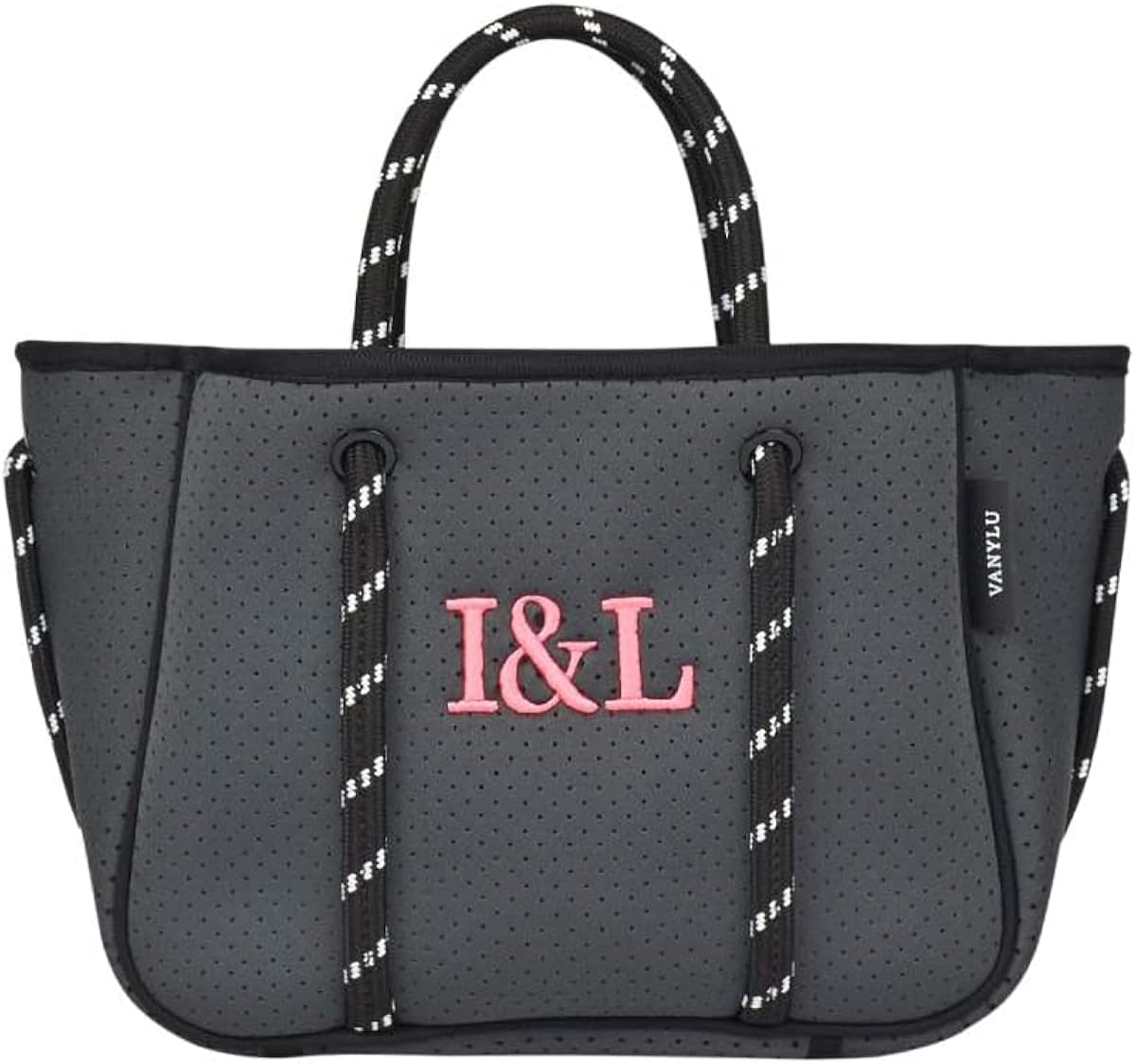 VANYLU Small Tote Bag for Women XS Personalised Neoprene Waterproof Fabric  Shopper Bag for Casual Use Tote Bag with Zipper, grey, One Size:  Amazon.co.uk: Shoes \u0026 Bags