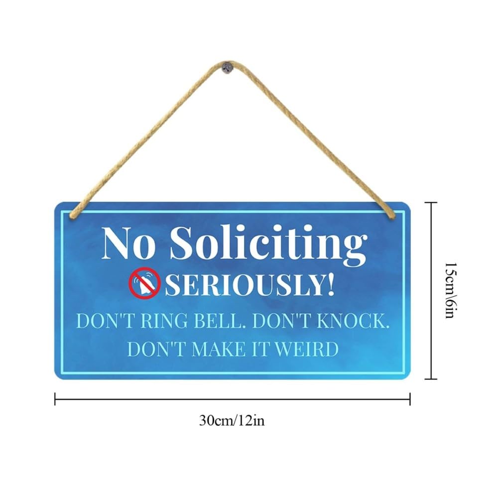 Geroclonup Divertente cartello con scritta No Soliciting per la casa, con fiocco scozzese a quadri di