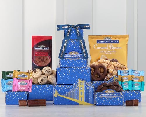 Ghirardelli Chocolate Gift Tower by Wine Country Gift Baskets Gift for Families College Students Appreciation and more - Thumbnail 2