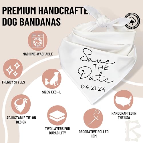 Generic Custom Save The Date Dog Bandana thumb #3