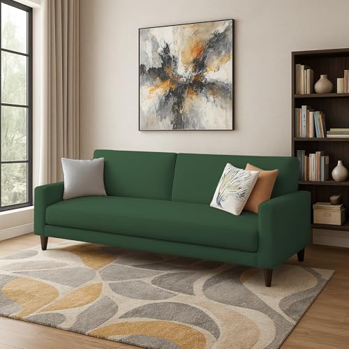 Image of Kathleen 3 Seater Sofa Set for Living Room - Foldable Convertible Couch Furniture for Home, Office or Guest Use, Modern Designer Stylish Comfortable (Green)
