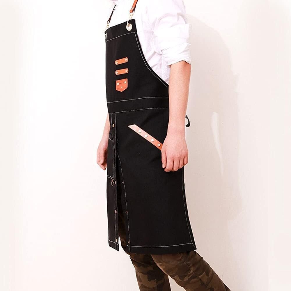 Chef Aprons for Men Women with ，Aprons with Pockets Cowboy Apron Cafe Tea Shop Barber Men and Women Restaurant Work Clothes Apron