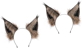 FOMIYES 2 pcs Cat Ear Headband hair clips stuffed animal knot headband for women Fox Ears Hairband cat ears hair band Fox Ear Headband fabric Party Hair Decor Plush Hairband prom