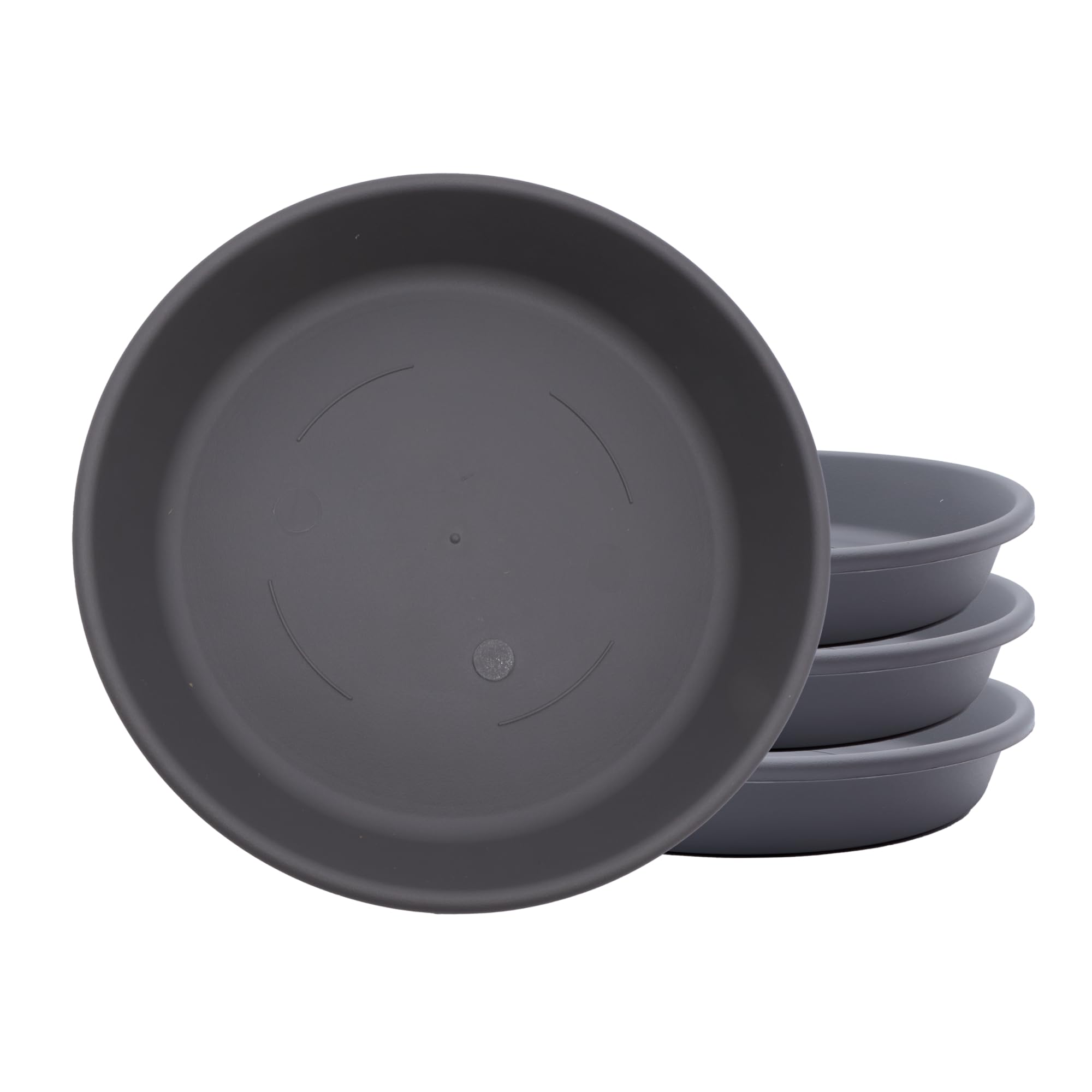 The HC Companies SLI10000A42T032LREFV Classic Round Plastic Plant Saucer, 10", Warm Gray — image 1