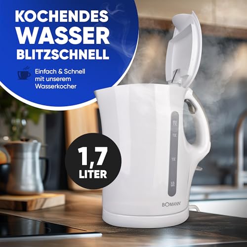 Bouilloire électrique 1,7 L contre le calcaire avec arrêt automatique