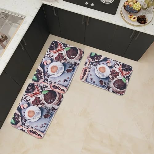Image of UMAI X SAVYA Home Kitchen Mats|| 60 x 40 ||Anti-Skid Mat for Living Room,Bathroom,Shower,Bathtub mat,Multipurpose Mat (Coffee)