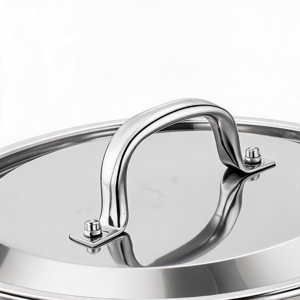 Poêle Profonde Acier 316L Non Enrobée 26cm Cuisson Saine(B)