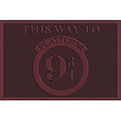 Harry Potter Felpudo (diseño de Plataforma 9 y ¾) 40 cm x 60 cm, tapete de Goma, Regalos para Mujeres, Regalos para Hombres, mercancía Oficial