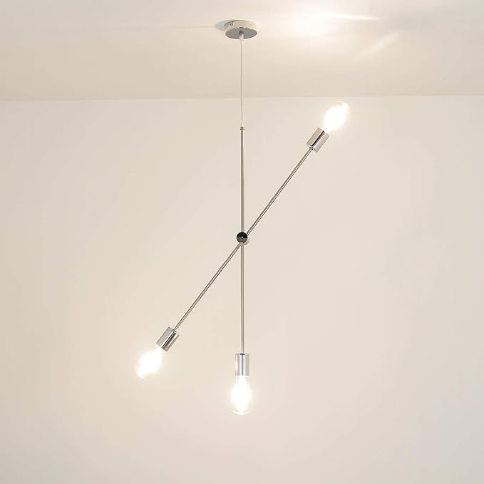 Licht-Erlebnisse Licht-Erlebnisse Corey Hanglamp, in hoogte verstelbaar, metaal, zilver, 3 lampen, hanglamp, eettafel photo 2