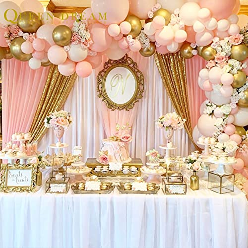Gold Sequin Backdrop Curtains 2 Panels 2Ftx8Ft Glitter Gold Photo Backdrop For Wedding Party Stage Decorations #TOP3