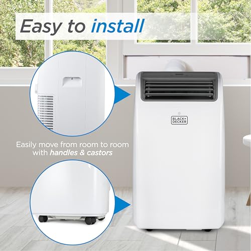 Image of BLACK+DECKER Portable Air Conditioner with Heat, 12,000 BTU with 10,500 BTU Heating for Rooms Up To 550 Sq. Ft., Portable AC with Follow Me Remote Control, BPT08HWTB, White