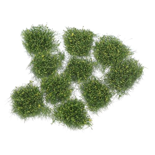 HIAKDOFT 10pièces Touffes Herbe Statiques Miniatures Jaunes Lot de Végétation Artificielle Réaliste pour Modèles Miniatures Décoration Paysagère DIY pour Maquettes Trains Et Dioramas