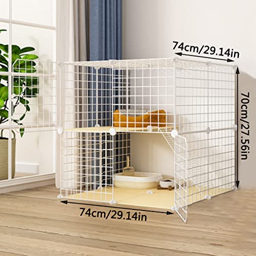 Enclos pour chatons métallique et modulable à 2 niveaux