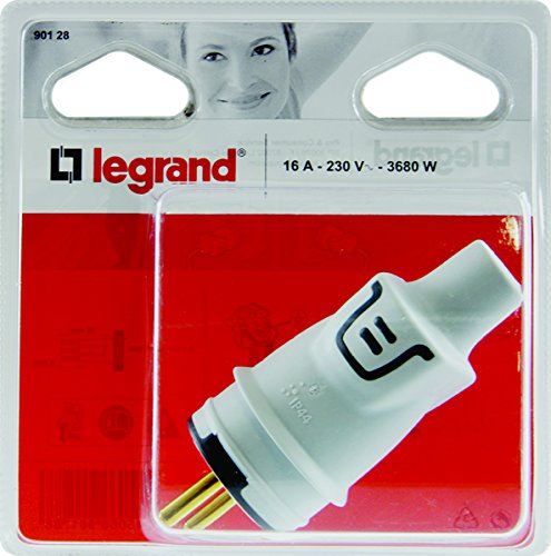 LEGRAND | Fiche Plexo 2P+T 16 A Franco Belge GSA, Étanche IP44 Pour Intérieur Et Extérieur, Sortie De Câble Par L'Arrière, Livrée Sous Blister