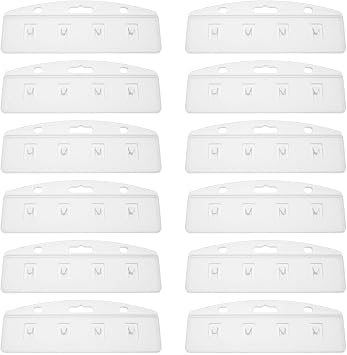 12PCS Half Length Frosted Transparent PC Card Holder 3.58x1.26inch ID Badge Lanyard Plastic Clip for Scanning Magnetic Strips POS Access Control Keys