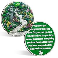 ACGZQY Frühling Nüchternheitsmünze – Genesung Saisonale Landschaften AA Chips und Medaillen Nüchternheitschip Sober-Token Anonyme Alkoholiker Genesungsgeschenk
