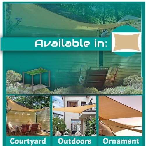Voile d'ombrage de jardin avec corde bâche de terrasse kaki - 3