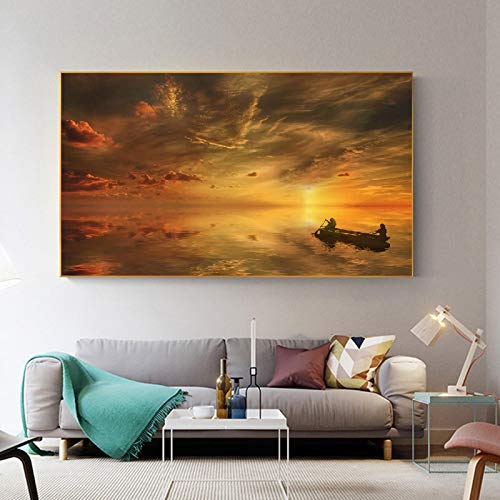 Impression d'art paysage abstrait sur toile premium décoration murale salon 50x90