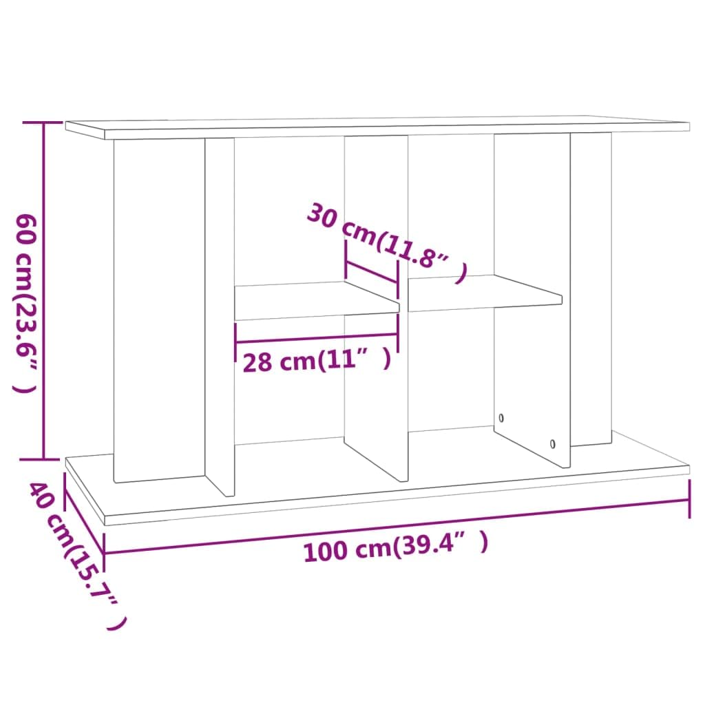 vidaXL Soporte de Acuario Madera ingeniería Roble marrón 100x40x60 cm, Mueble para pecera, Armario para Acuario, Soporte de Madera para pecera