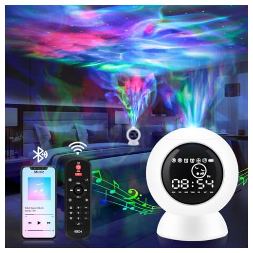 LED Projection Alarm Clock, 3 in 1 Star Projector with LED Alarm Clock and Soothing White Noises, Remote Control Starry Sky Night Lights for Teen Kids Bedroom,School,Birthday,Holiday Gifts