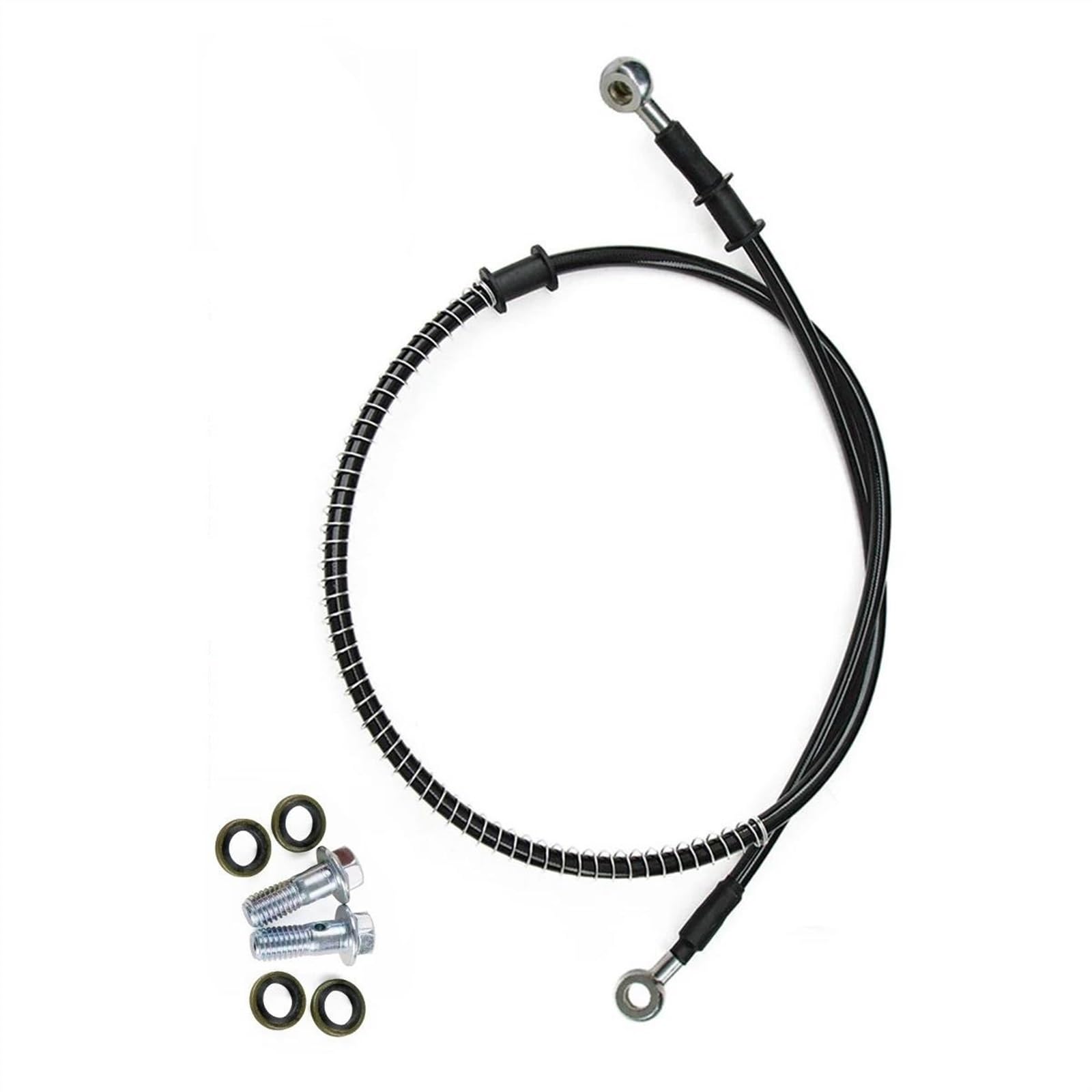 Ksxzw One Color Motorbike Part Motorcycle Braided Steel Hydraulic Brake Line Clutch Oil Hose Tube Pipe 400Mm-2300Mm M8 90° 28°(700Mm)