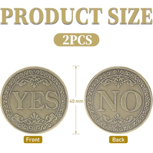 SIRLOMU 1 Stück Ja-Nein-Herausforderungsmünze Stereo-Prägemuster Gedenkmünze, Sammlermünze, Spielmünze mit Aufbewahrungsbox (Bronce)