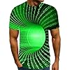 Yowablo Tees Shirt Men's Skull 3D Print Short Sleeve T-Shirt Blouse Tops, (JLYFR20211225ZHS80413724), 8 green, M #2