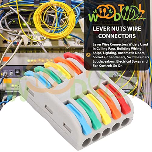 Image of Splicing Wire connectore - Electrical Wire Connectors - 5 to 5 Circuit Inline Splices - Fast Connection Terminal (4pcs, 5 to 5 Inline, Multi)