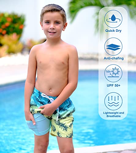 Belovecol Boys Swim Trunks with Compression Liner Anti-Chafe Swim Shorts Quick Dry UPF 50+ Bathing Suits Swimwear 7-20T - Image 3