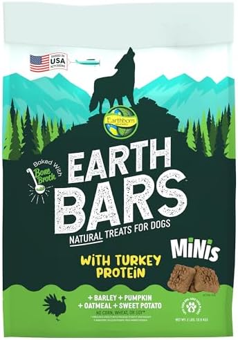 Earthborn Holistic EarthBars Minis with Turkey Protein Natural Do...