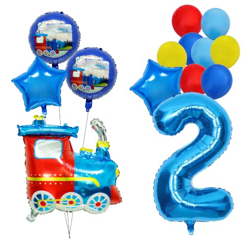 Train 2st Birthday Balloons Decorations Set