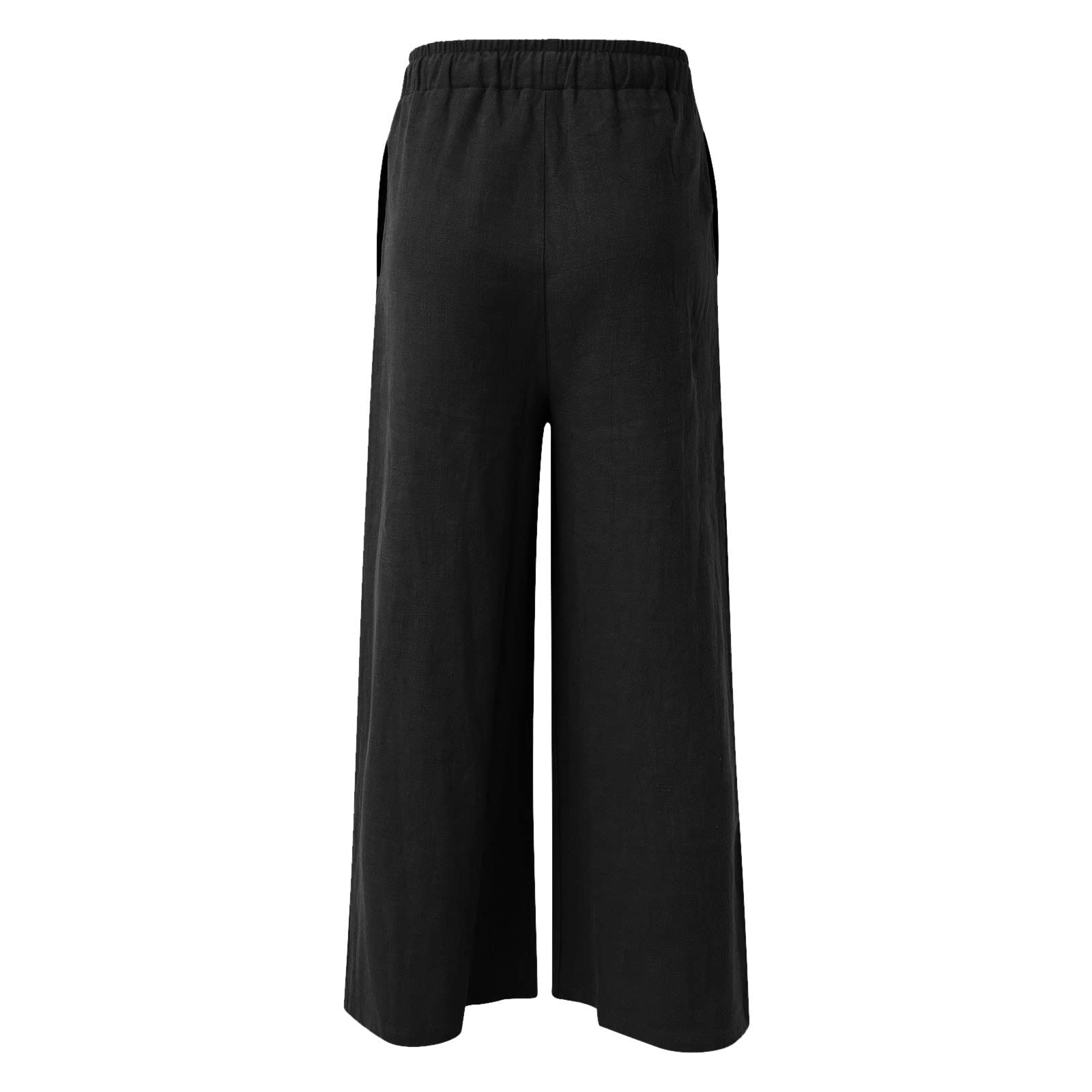 Pantalón Hombre Talla Grande, Pantalones Casuales de Algodón y Lino para Hombre Corte Recto y Pierna Ancha Confortables y con Tendencia Moderna