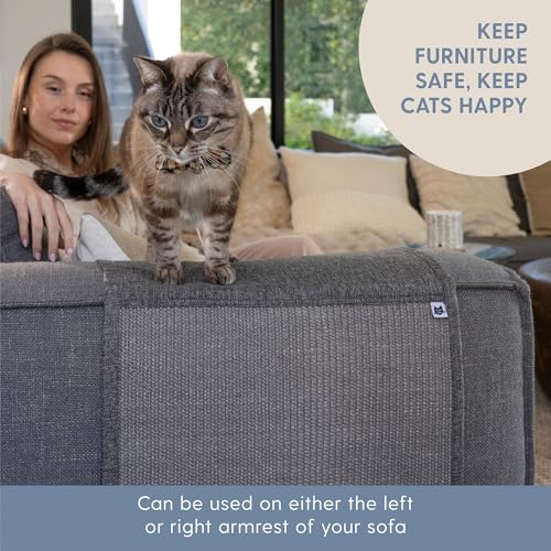 Image of The Cat Ladies Cat Scratch Furniture Protector Mat - Couch Protector from Claws - Anti Scratch Furniture Protectors from Cats Scratching - Sisal Scratcher Pad - Dark Grey