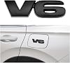 Wevdn V6 Metal Emblem, Premium 3D Classic V6 Nameplate Logo Engine Badge Sticker, Universal V-6 Letters Metal Decal for Vehicle Side Fender Trunk Tailgate, Car Accessories (Black)