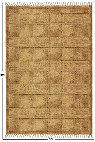 Tapis géométrique en coton anti-poussière et facile à laver - 3