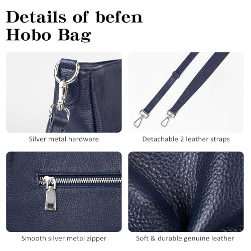 Image of befen Soft Genuine Leather Hobo Bags Purse for Women Crossbody Shoulder Bag