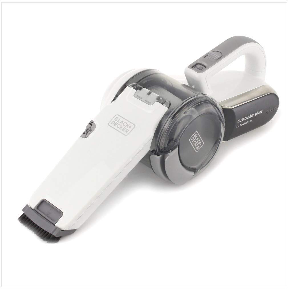 BLACK+DECKER Akku-Handstaubsauger 18V mit schwenkbarem Kopf, 8 Reinigungspositionen, Ladestation und Zubehör, PV1820L-QW