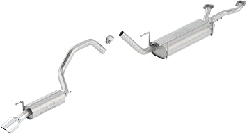 BORLA 14814 Cat-Back Performance Exhaust System for 1998-2007 Toyota Land Cruiser 4.4L V8 & Lexus LX 4.7L V8 T-304 Stainless SteelRight Rear Exit Single 4" Round Polished T-304 Stainless Tip Each Side