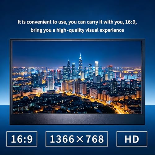 Image of 11.6 Inch Portable Monitor, Small Ultra-Slim FHD Display, Plug & Play USB-C /HDMI External Second Screen for Laptop, Smartphone, Raspberry Pi, PS5, Xbox, PC (11.6 inch)