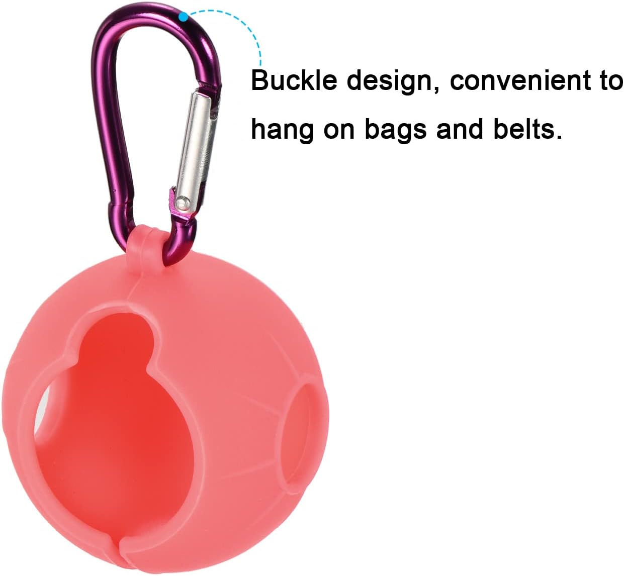 PATIKIL Golf Ball Holder, 2 Pack Silicone Carrier Protective Portable Sleeve with Buckle for Golf Bag Belt Pink - Image 5