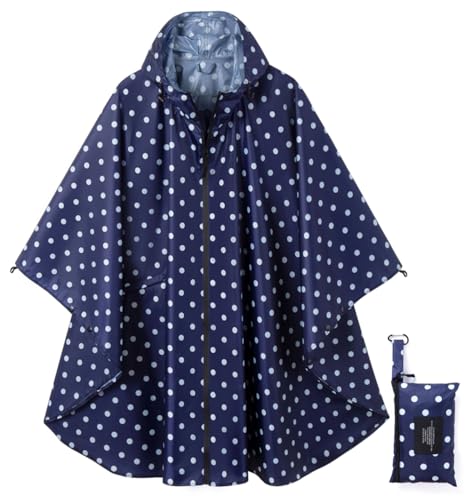 Image of salamra Rain Poncho Jacket - Hooded Waterproof Raincoat with Pocket for Women Men Adults